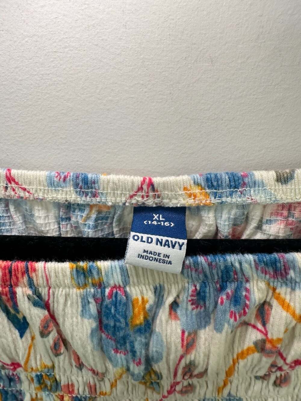 Old Navy Girls Floral Print Smocked Puff Sleeve Crop Top Size XL 14-16